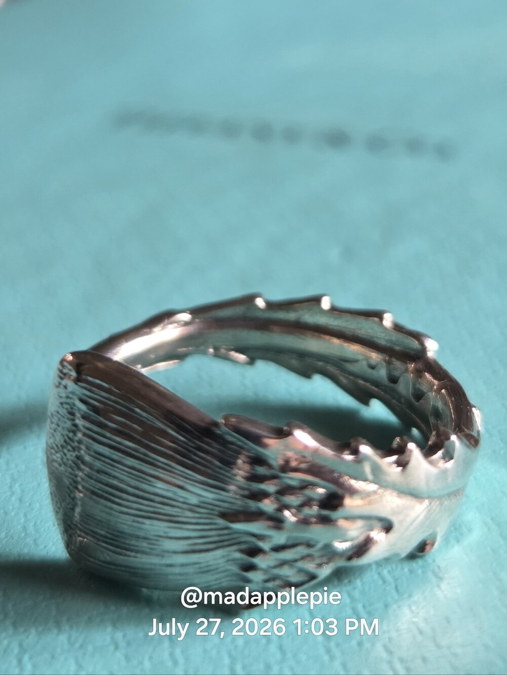 1885 Tiffany & Co. Thistle Spoon Ring In Sterling Silver Luxury Flower #62 - Picture 12 of 14